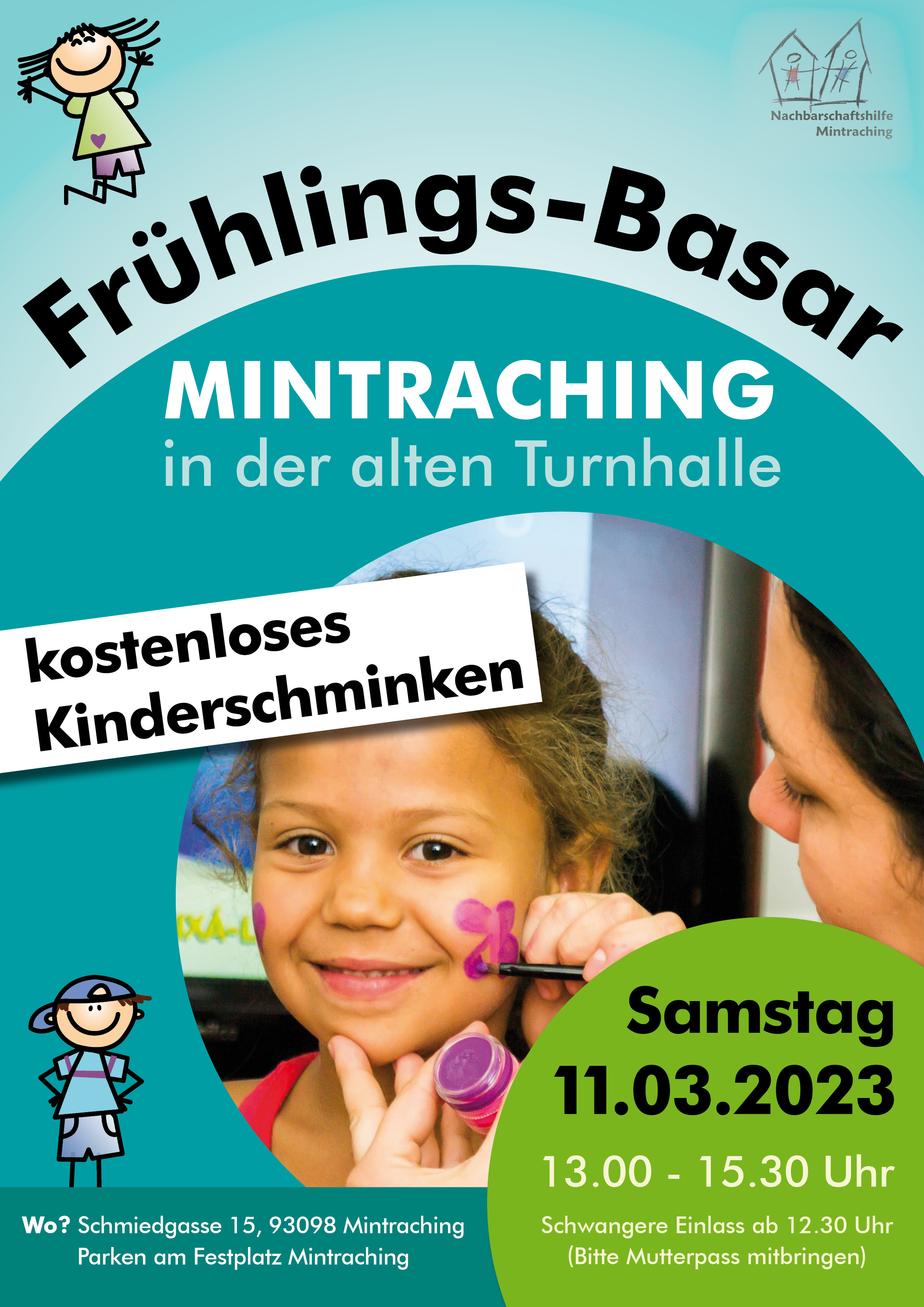 Kinderschminken beim Kinderbasar Mintraching 11.03.2023